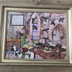 Framed Medieval Art with Birds